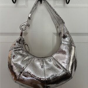 Rebecca Minkoff Silver Metallic Hobo Bag